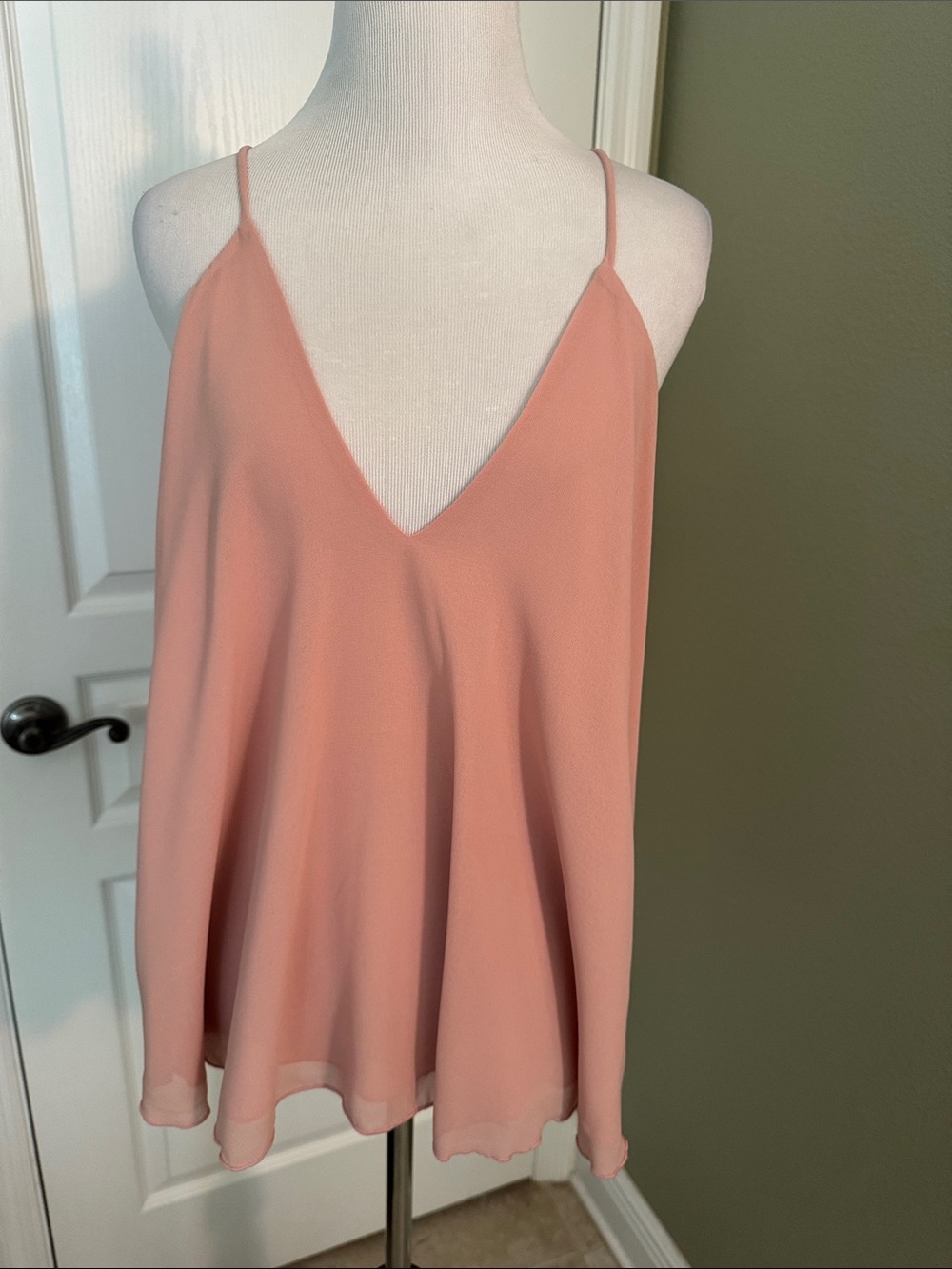Delicate Blush V-Neck Spaghetti Strap Camisole